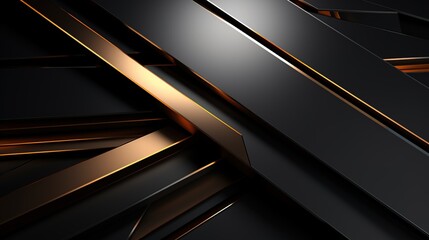 Obraz premium Abstract black and gold geometric background.