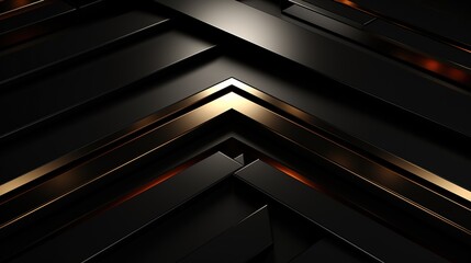 Obraz premium Abstract black and gold geometric background with a 3D effect.
