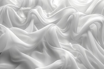 Monochrome white abstract pattern, tissue waves background. Generative AI
