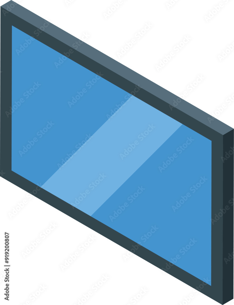 Poster modern smart tv screen displaying a streaming service in an isometric view