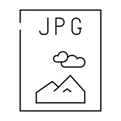 jpg file format document line icon vector. jpg file format document sign. isolated contour symbol black illustration