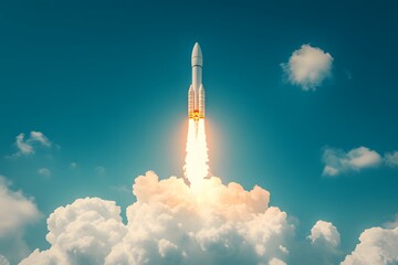 Rocket Launch into the Clouds.