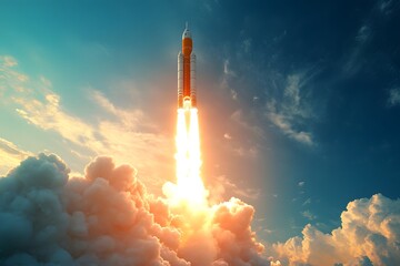 Rocket Launch into the Clouds.