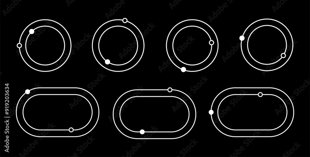Poster set of frames in y2k style. graphic line design elements with frames and dots. old school vector whi