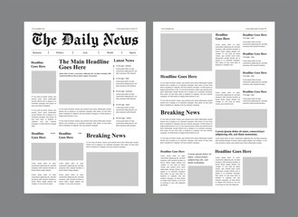 The Daily Newspaper Design Vintage Newspaper Layout Template
