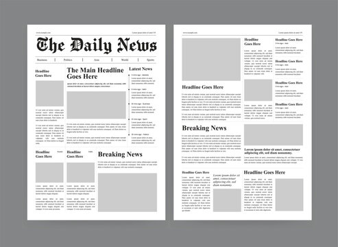 The Daily Newspaper Design Vintage Newspaper Layout Template