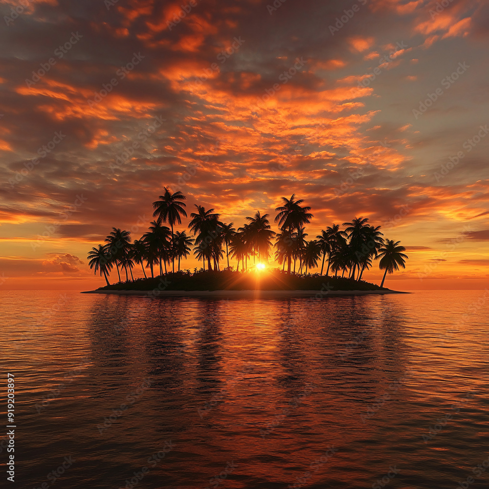 Wall mural palm trees on the beach