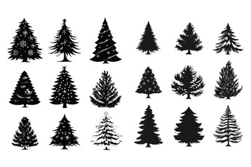 Fototapeta premium Christmas tree vector silhouette 