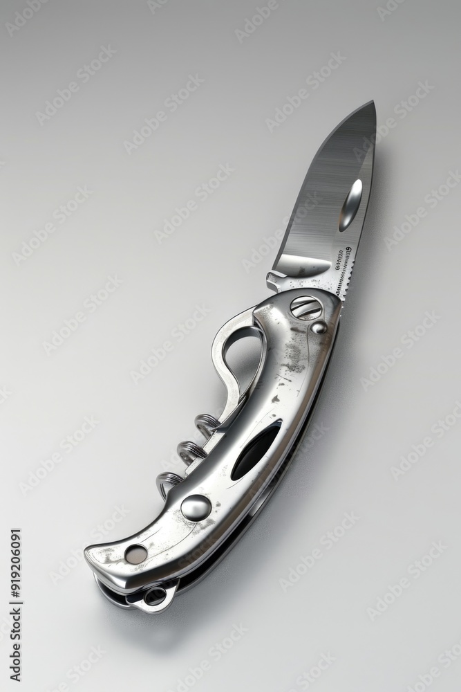 Poster A single knife sits on a table, ready for use