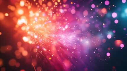 Fototapeta premium Festive fireworks display with cascading lights and vibrant colors