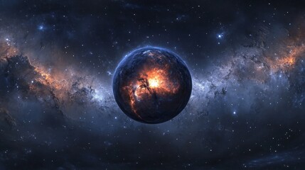 Obraz premium spherical panorama 360 equirectangular space background with nebula and stars