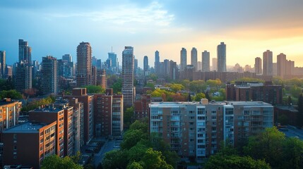 Obraz premium Cityscape at Sunset