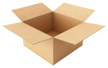 PNG Open cardboard box isolated white