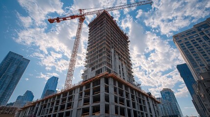 Construction of a Skyscraper in the City