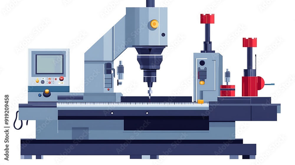Poster cnc machine tool with automated system