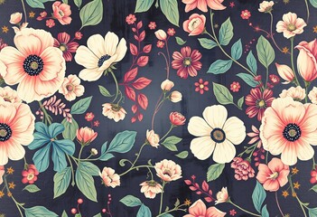 Vintage botanical wallpaper seamless pattern. Floral abstract print. Artistic seamless pattern. Fashionable template for design.
