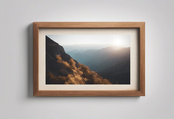 Wooden blank frame isolated on white or transparent