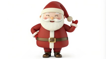 Obraz premium Cheerful 3D Cartoon Santa Claus Waving