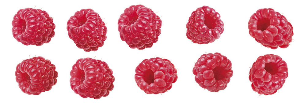 Himbeeren, unterschiedlich geneigt