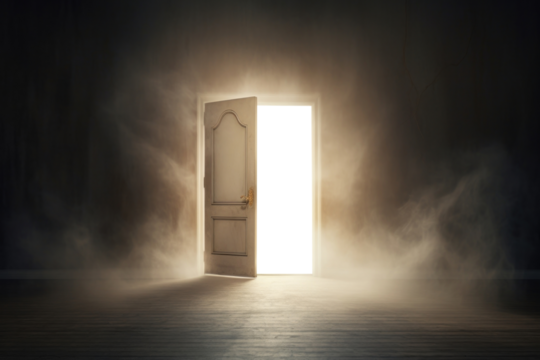PNG Mystical door opening mockup, transparent design
