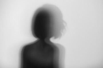 PNG  Abstract silhouette behind frosted glass