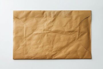A single piece of brown paper sits on a clean white surface, perfect for use in illustrations or designs where a simple yet effective texture is needed