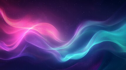 Abstract Colorful Waves with Glittering Stars