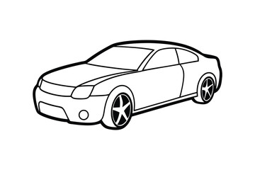 Fototapeta premium Car Line Art Illustration Background