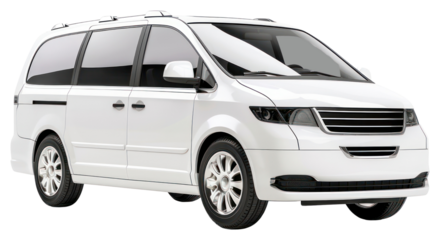 Sleek white family minivan vehicle