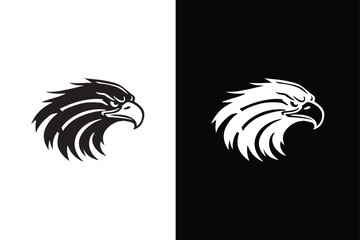 Eagle icon illustration. Eagle icon silhouette vector black white background.