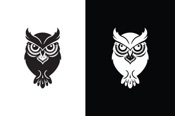 Owl icon silhouette vector illustration. Owl vector illustration black white
