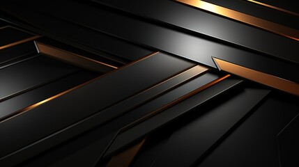 Obraz premium Abstract geometric background with black and gold stripes.