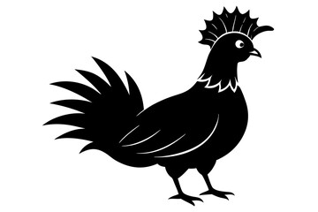 Victoria Crowned Pigeon Bird Silhouette Vector Illustration