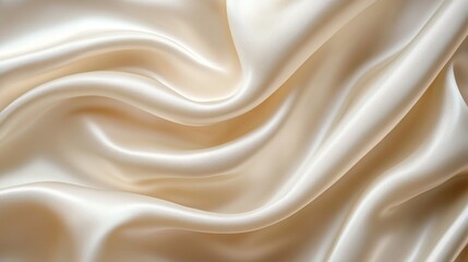Obraz premium Soft, Draped, and Smooth Beige Satin Fabric