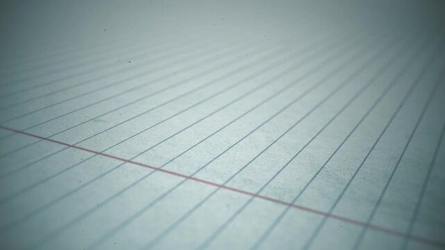 School Paper Close Up Background/ Animation of a close up background of school paper with printed lines and depth of field blur