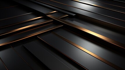 Obraz premium Abstract geometric black and gold background.