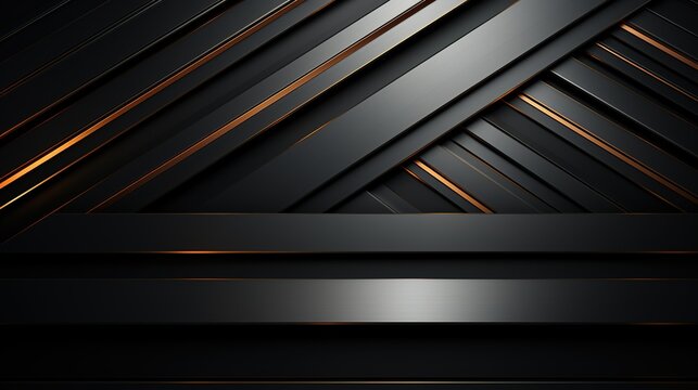 Abstract geometric pattern with diagonal black and gold stripes.