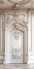 White Ornate Wall and Ceiling Interior Design
