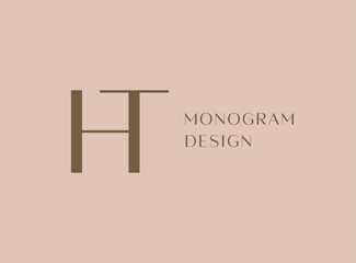 HT letter logo icon design. Classic style luxury initials monogram.
