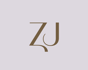 ZJ letter logo icon design. Classic style luxury initials monogram.