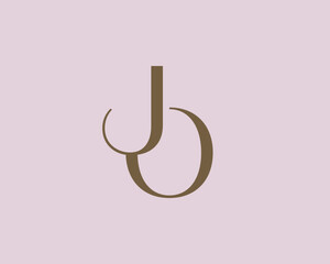 JO letter logo icon design. Classic style luxury initials monogram.