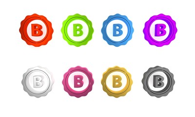 Colorful Bottle cap with inscription beer icon isolated on white background. Minimalism concept. 3D render illustration