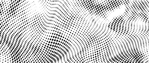 Black halftone vector art background with black dots on transparent background for cover design, poster, banner, flyer and cards. Monochrome abstract modern design. Futuristic retro illustration.