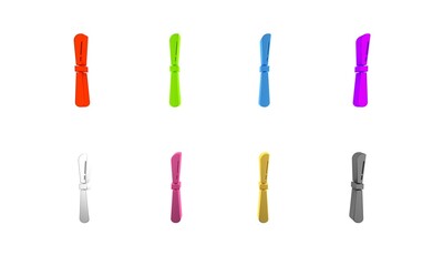 Colorful Knife icon isolated on white background. Cutlery symbol. Minimalism concept. 3D render illustration