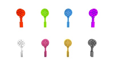 Colorful Spatula icon isolated on white background. Kitchen spatula icon. BBQ spatula sign. Barbecue and grill tool. Minimalism concept. 3D render illustration