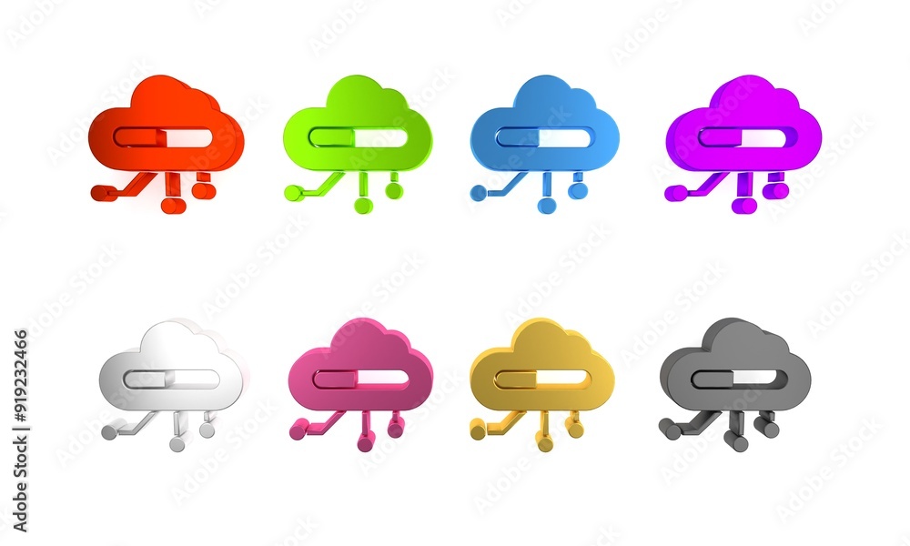 Aufkleber colorful internet of things icon isolated on white background. cloud computing design concept. digit