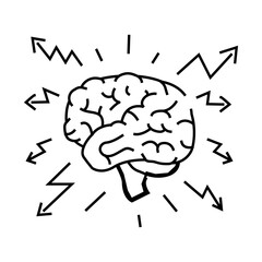 brainstorm brain line icon vector. brainstorm brain sign. isolated contour symbol black illustration