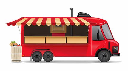 Food truck isolated on white background vector image
