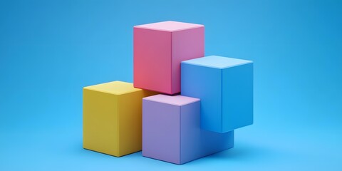 Obraz premium Abstract Colorful Cubes Background Minimalism
