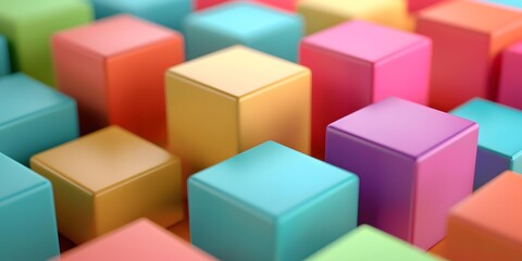 Obraz premium Colorful Cubes Abstract Background